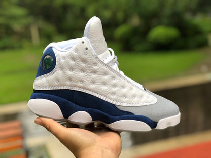 Jordan 13 french Blue Unisex Streetwear Limited Edition - The Air Jordan 13 in black and blue is a sleek and dynamic addition to