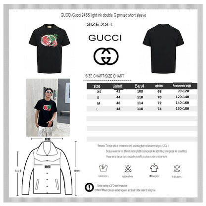 Camiseta Gucci con logo salpicado (negra)