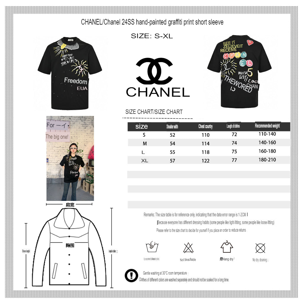T-shirt noir Chanel "Les femmes sauveront le monde"