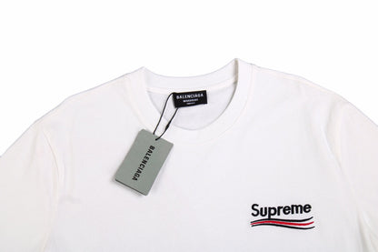 Camiseta Balenciaga x Supreme roja y negra talla S blanca
