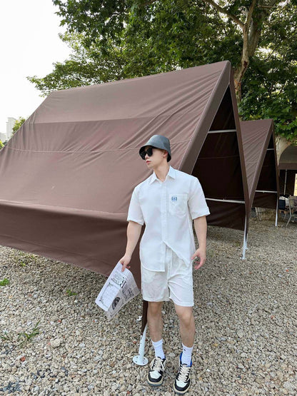 Camisa Dior de manga corta con botones (blanca)