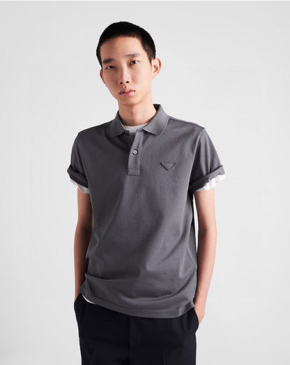 Prada Classic Grey Polo Shirt - logo - replica sneakers