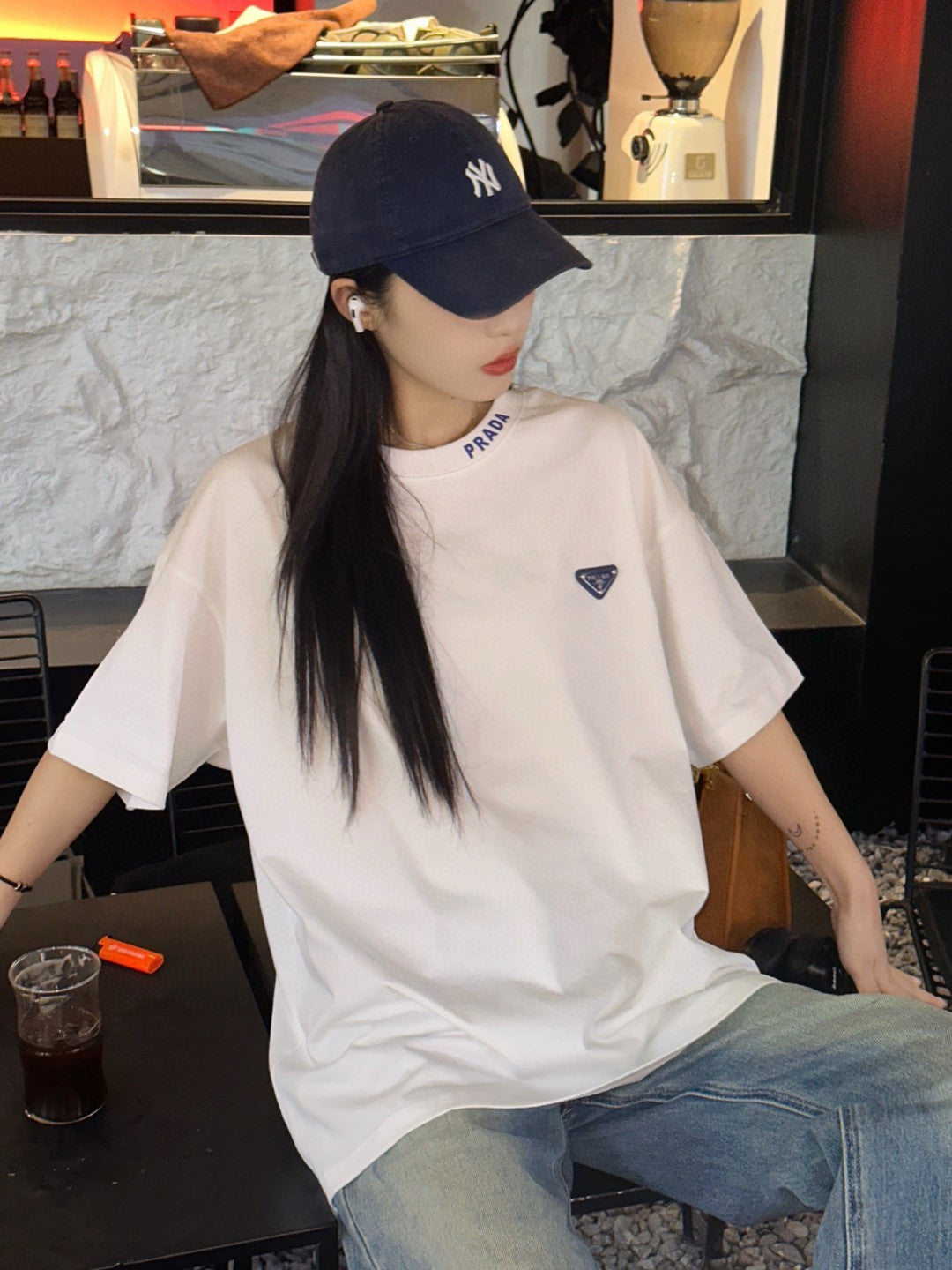 Prada Milano Logo T-Shirt (White) - logo - replica sneakers