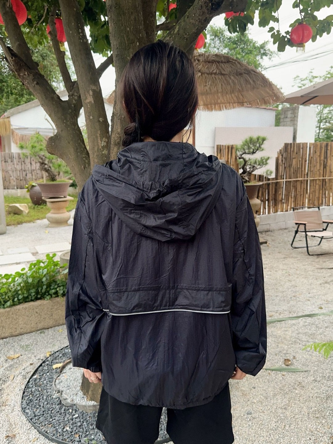 Prada Lightweight Hooded Jacket - Black - logo - replica sneakers