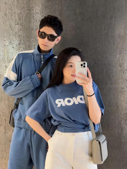 T-shirt Dior avec logo classique (bleu)