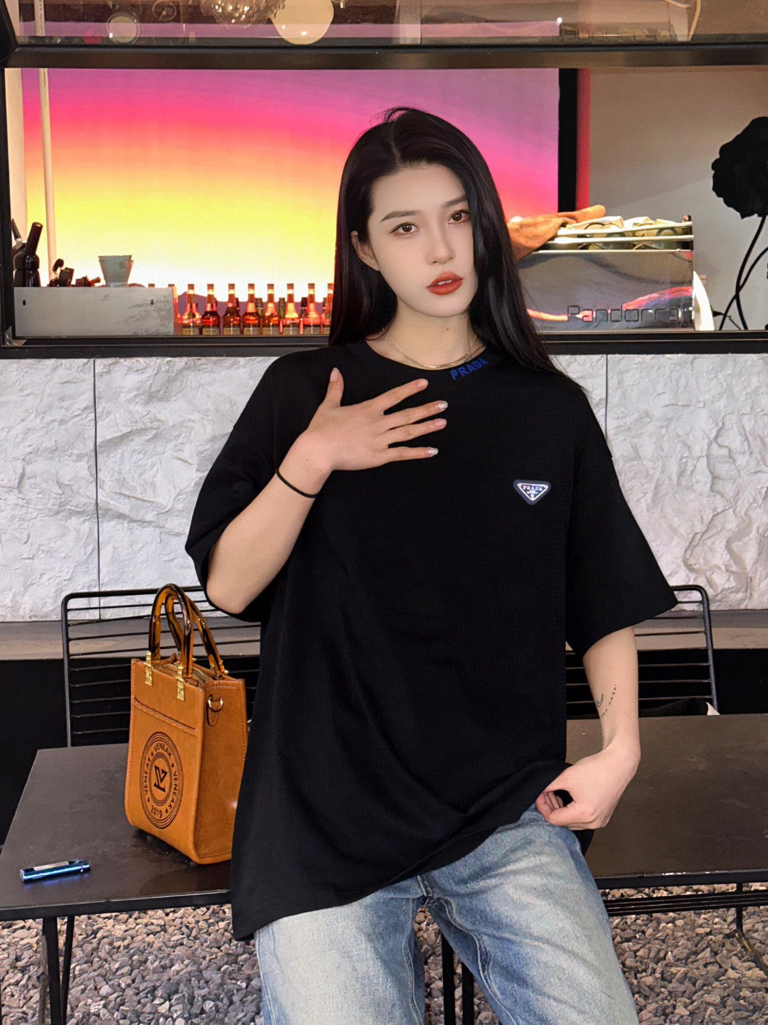 Prada Milano Logo T-Shirt (Black) - logo - replica sneakers