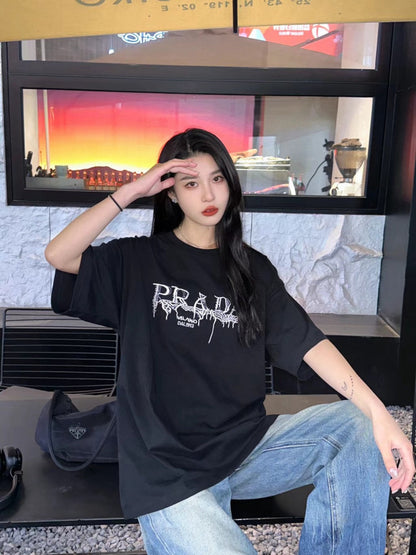 Prada Graphic Logo T-Shirt (Black) - logo - replica sneakers