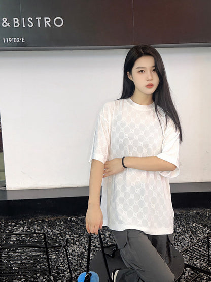 Camiseta Gucci con estampado GG (blanca)