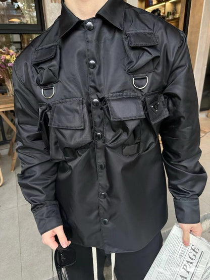 Prada Military Style Jacket - Black - logo - replica sneakers