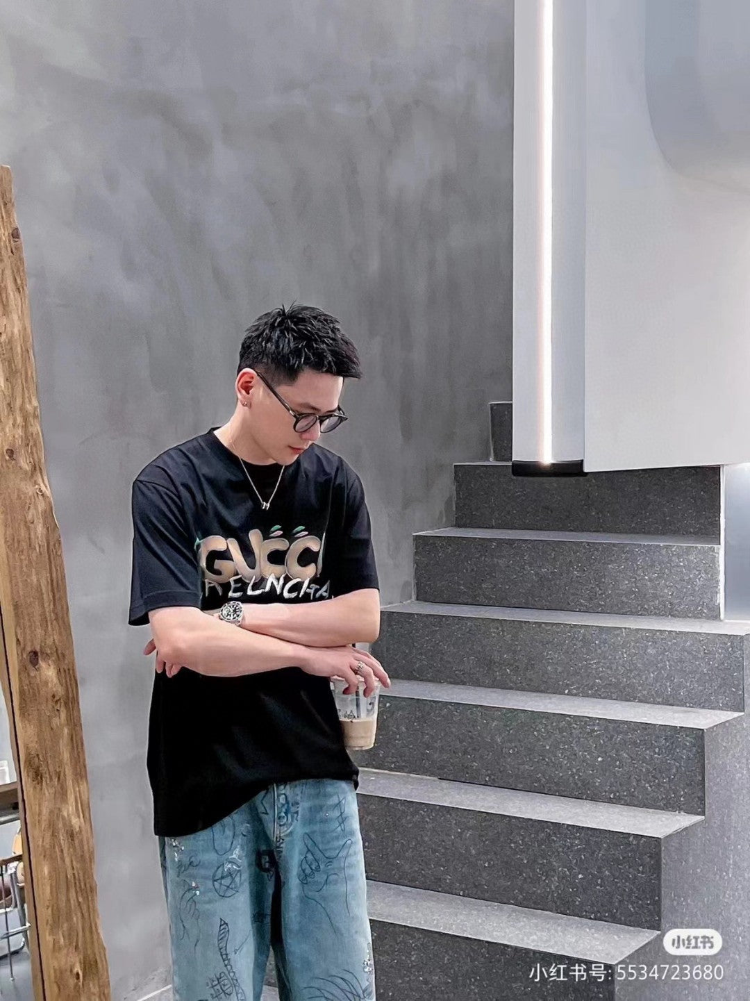 Camiseta de la colaboración Gucci x Balenciaga (Negra)