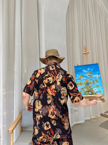 Camisa Dior con estampado floral abstracto