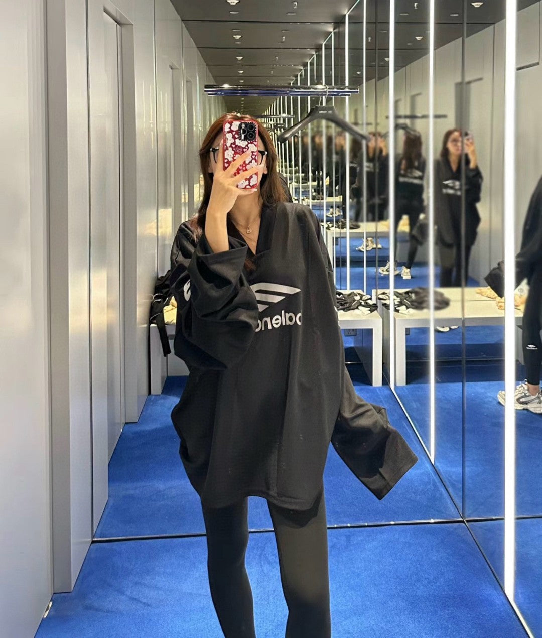 T-shirt à manches longues avec logo Balenciaga - Noir