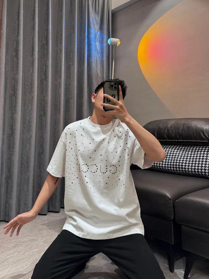 Camiseta blanca adornada de Gucci