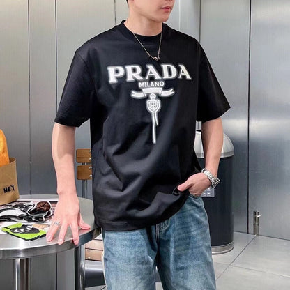 Prada Milano Black Emblem T-Shirt - logo - replica sneakers