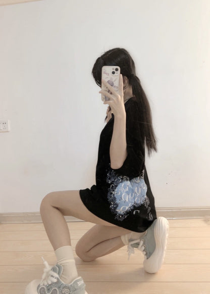 Camiseta con motivo de monograma Dior (negra)