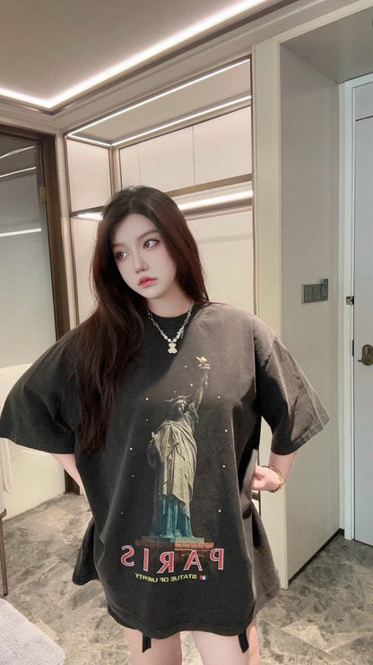 Camiseta Balenciaga Paris Estatua de la Libertad (Negra)