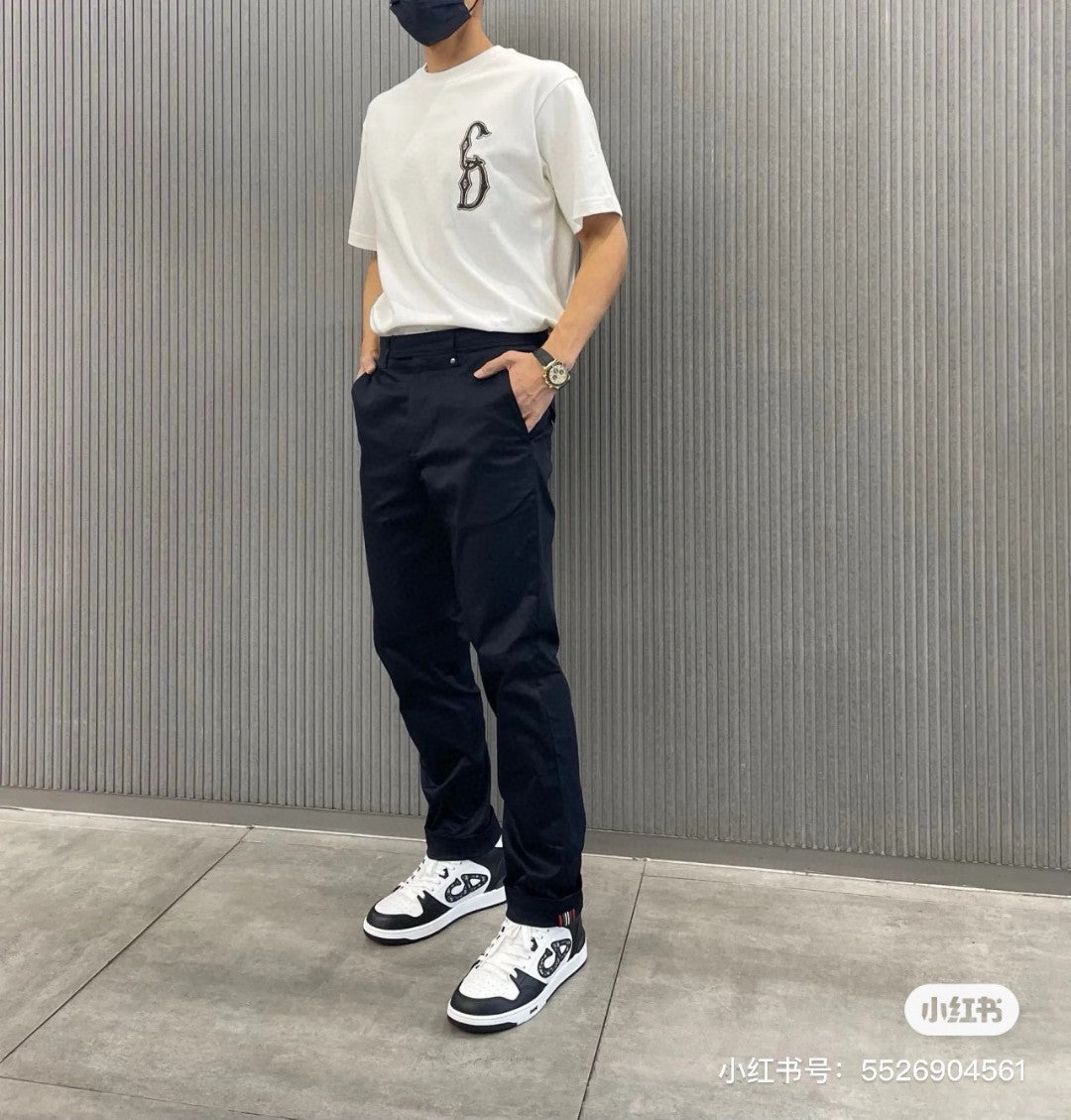 T-shirt Dior brodé avec logo CD (blanc)