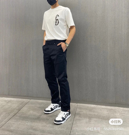 T-shirt Dior brodé avec logo CD (blanc)