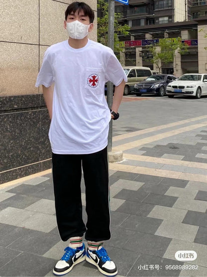 Camiseta blanca Gucci Hearts Floral Pocket