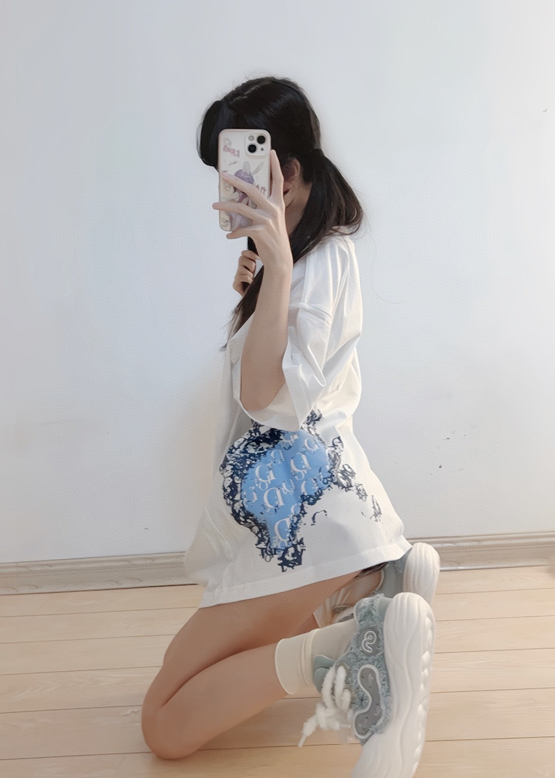 Camiseta con motivo de monograma Dior (blanca)