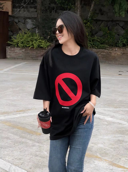 Balenciaga T-shirt - Prohibition Symbol - Black Unisex Streetwear Limited Edition