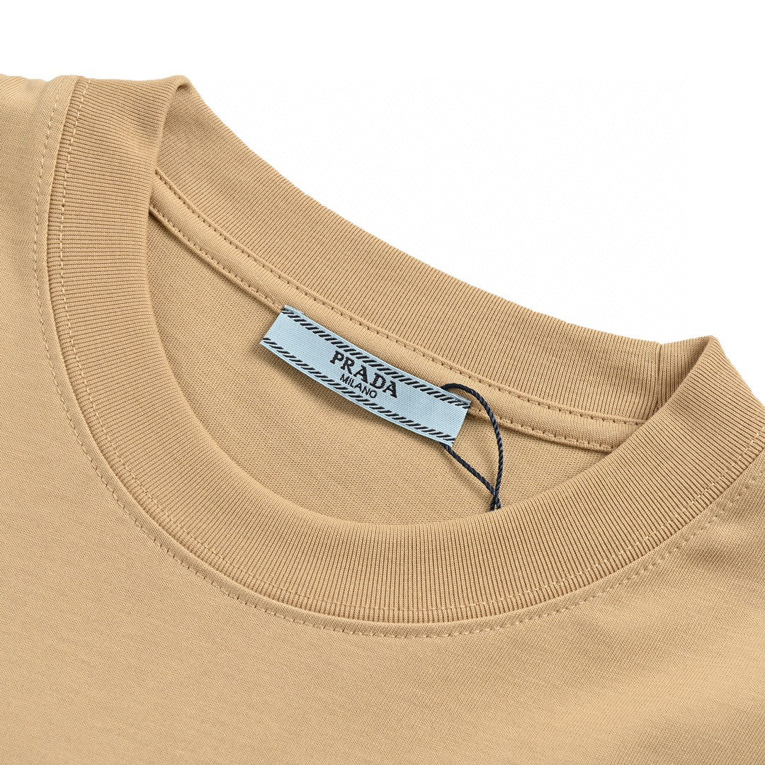 Prada Milano Beige Logo T-Shirt - back view - replica sneakers
