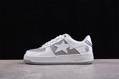 BAPE Sta Low-top Sneakers In And Grey - White Unisex Streetwear Limited Edition - **BAPE STA Low-Top Sneakers in White and Grey** Introducing the BAPE STA Low-Top Sneakers in