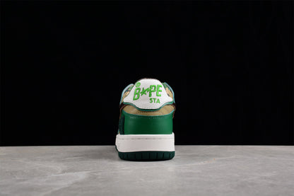 BAPE Sta Low-top Sneakers In And Brown - Green Unisex Streetwear Limited Edition - **BAPE STA Low-Top Sneakers in Green and Brown** Experience the perfect blend of style and