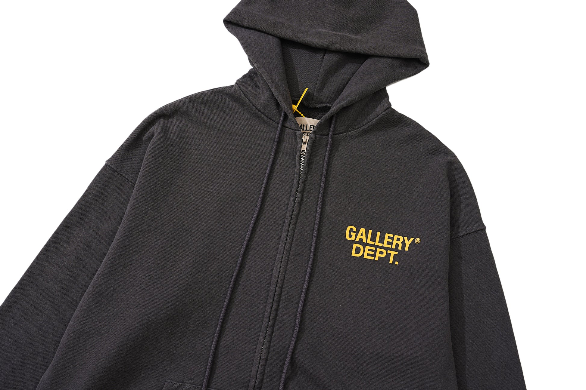 Gallery Dept. Gallery Dept Zip Up Hoodie - Black Unisex Streetwear Limited Edition - ### Product Description: Gallery Dept. Black Zip-Up Hoodie Introducing the Gallery Dept. Black Zip-Up Hoodie,
