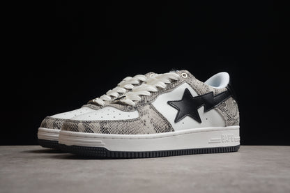 BAPE Sta Low-top Sneakers With Snakeskin Pattern - Black Unisex Streetwear Limited Edition - **BAPE STA Low-Top Sneakers with Snakeskin Pattern** Introducing the BAPE STA Low-Top Sneakers with Snakesk
