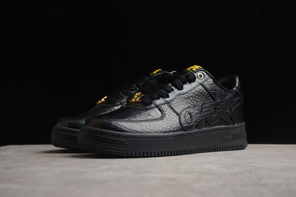 BAPE Sta Low-top Croc-embossed Sneakers - Black Unisex Streetwear Limited Edition - **BAPE STA Low-Top Black Croc-Embossed Sneakers** Introducing the BAPE STA Low-Top Black Croc-Embossed Sneakers, a