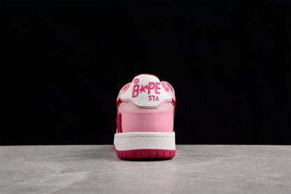 BAPE Sta Low-top Sneakers In And Pink - Red Unisex Streetwear Limited Edition - **BAPE STA Low-Top Sneakers in Red and Pink** Unleash a burst of color with the