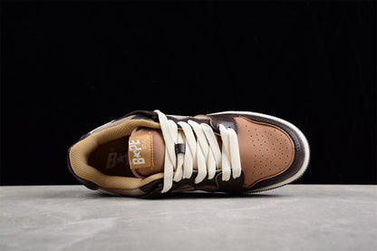 BAPE Sta Low-top Sneakers In And Beige - Brown Unisex Streetwear Limited Edition - **BAPE STA Low-Top Sneakers in Brown and Beige** Introducing the BAPE STA Low-Top Sneakers in