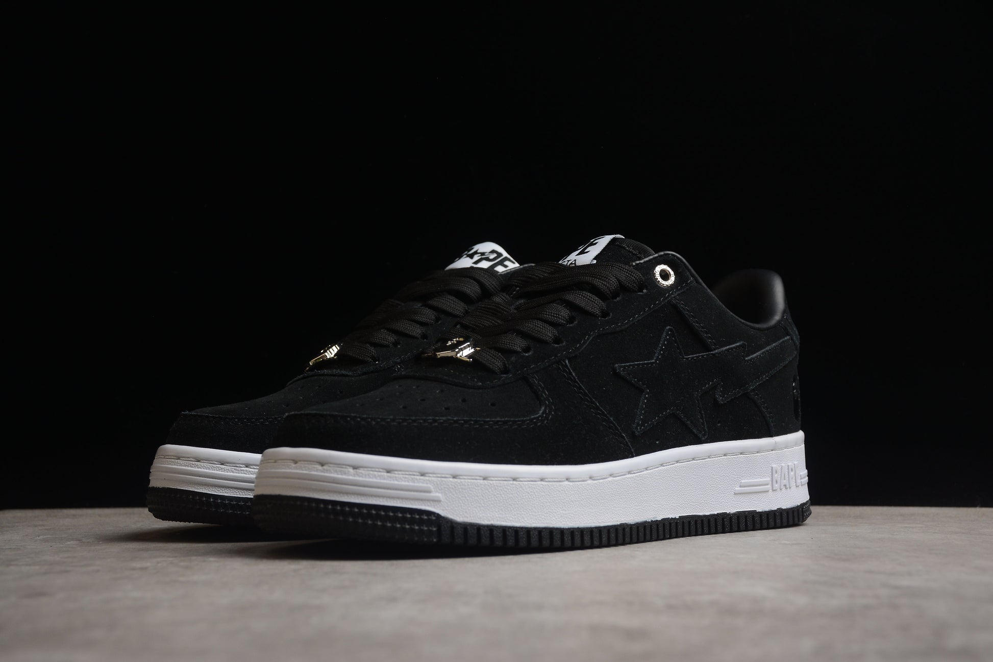 BAPE Sta Low-top Suede Sneakers - Black Unisex Streetwear Limited Edition - **BAPE STA Low-Top Black Suede Sneakers** Elevate your sneaker collection with the BAPE STA Low-Top