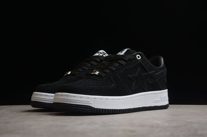 BAPE Sta Low-top Suede Sneakers - Black Unisex Streetwear Limited Edition - **BAPE STA Low-Top Black Suede Sneakers** Elevate your sneaker collection with the BAPE STA Low-Top
