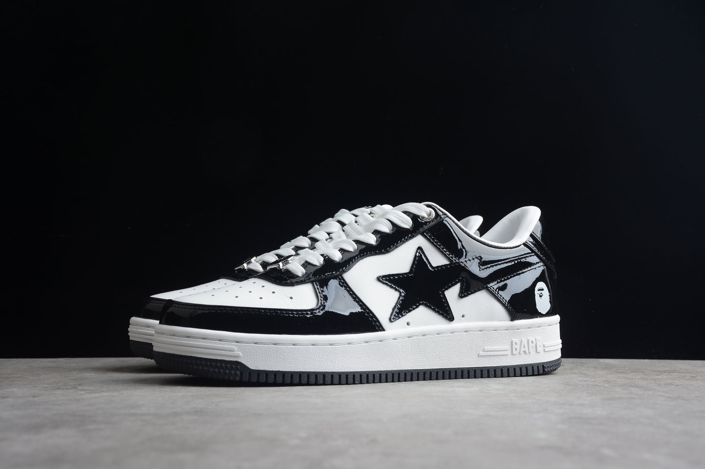 BAPE Sta Low-top Sneakers In And White - Black Unisex Streetwear Limited Edition - **BAPE STA Low-Top Sneakers in Black and White** Introducing the BAPE STA Low-Top Sneakers in