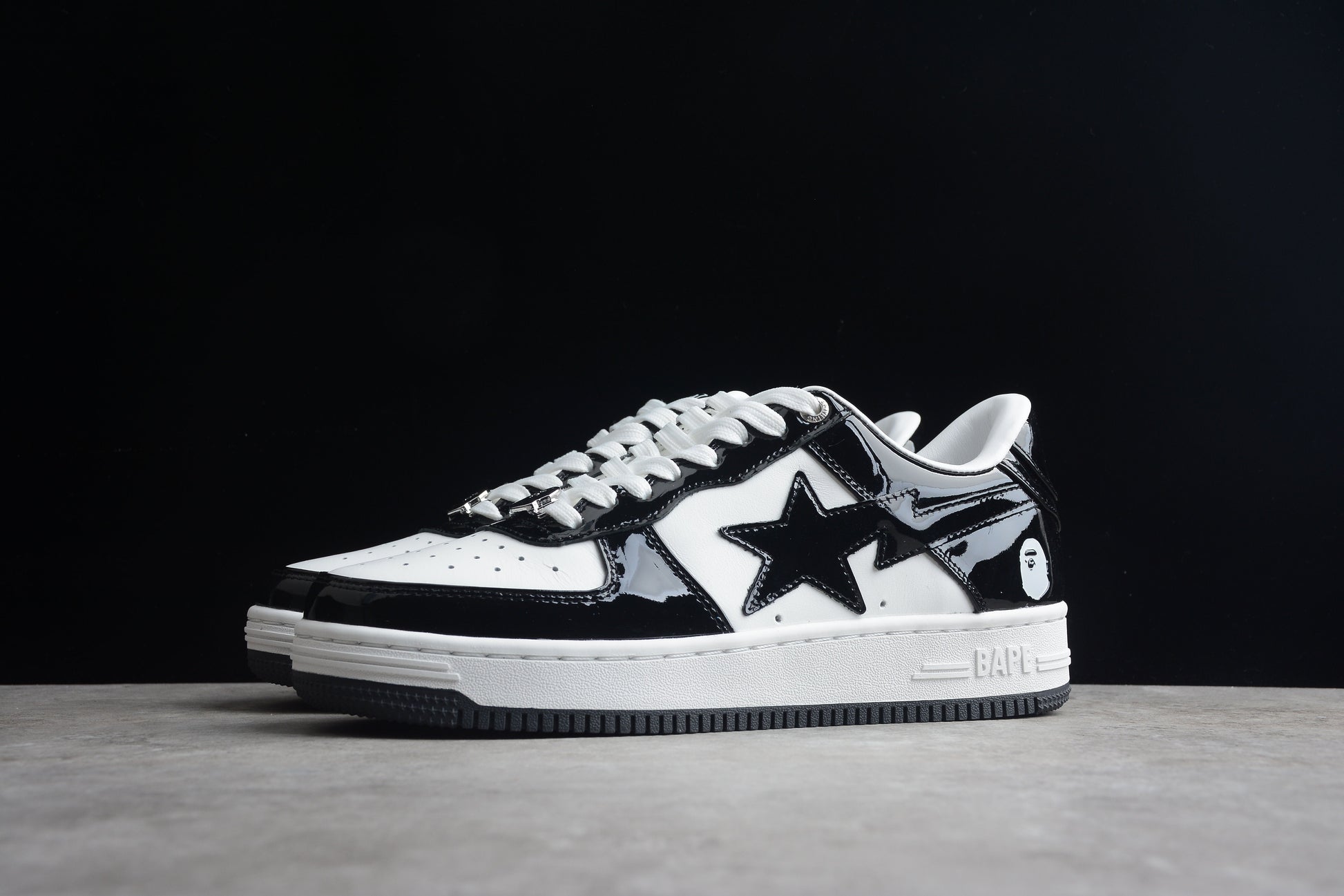 BAPE Sta Low-top Sneakers In And White - Black Unisex Streetwear Limited Edition - **BAPE STA Low-Top Sneakers in Black and White** Introducing the BAPE STA Low-Top Sneakers in