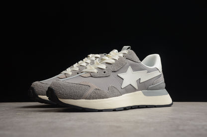 BAPE Sta Runner Sneakers In Grey And - White Unisex Streetwear Limited Edition - **BAPE STA Runner Sneakers in Grey and White** Introducing the BAPE STA Runner Sneakers in