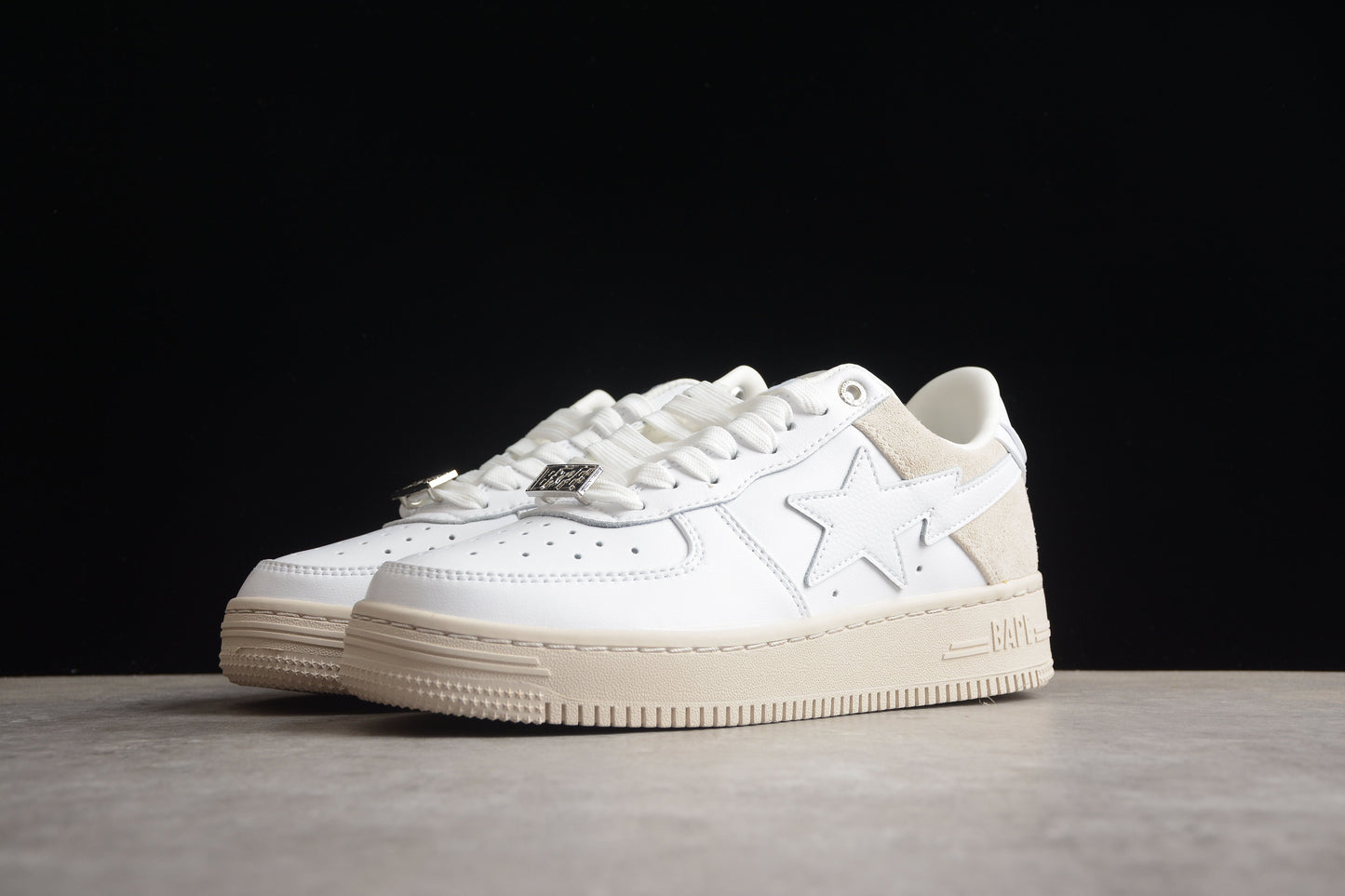 BAPE Sta Low-top Sneakers In And Cream - White Unisex Streetwear Limited Edition - **BAPE STA Low-Top Sneakers in White and Cream** Introducing the BAPE STA Low-Top Sneakers in