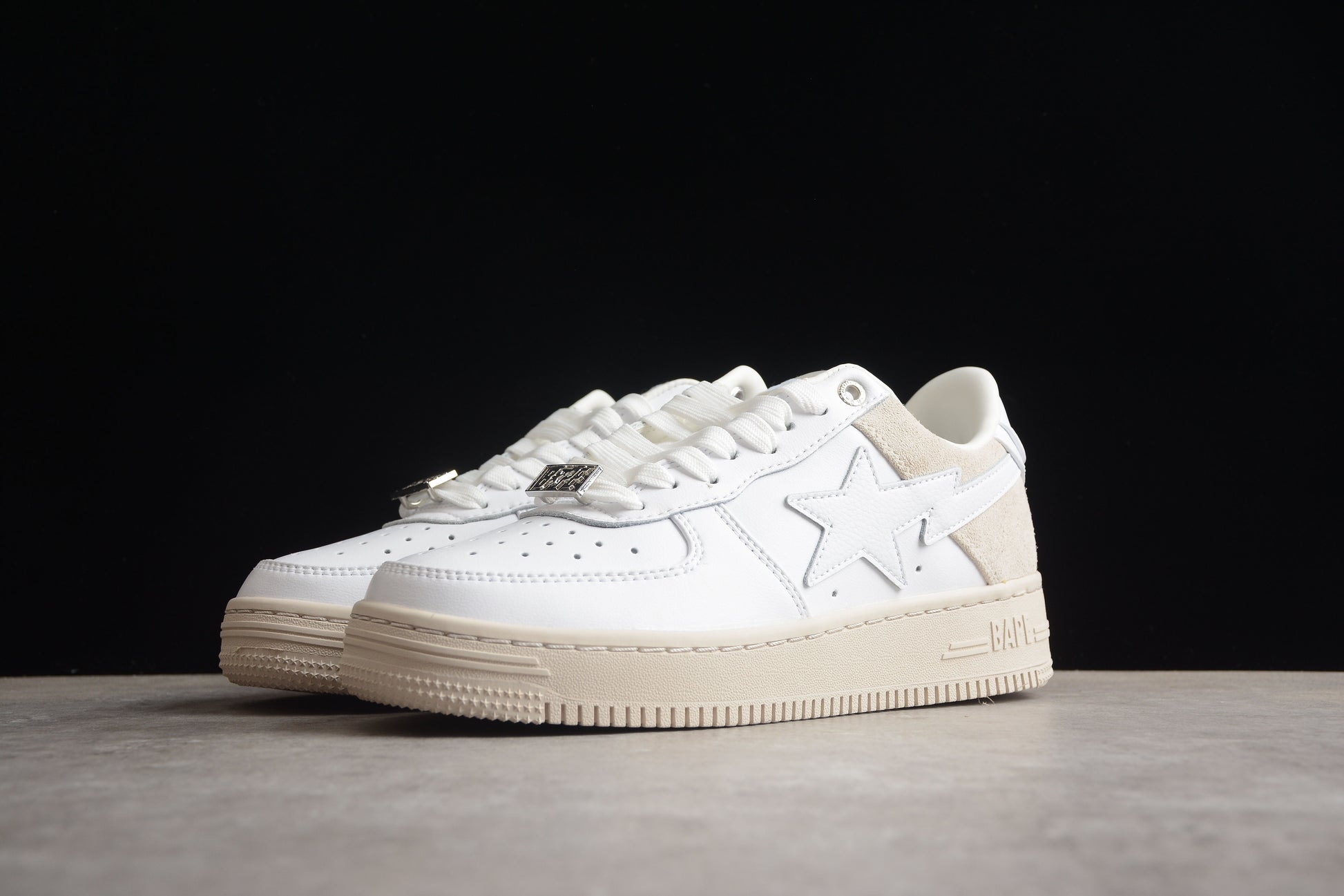 BAPE Sta Low-top Sneakers In And Cream - White Unisex Streetwear Limited Edition - **BAPE STA Low-Top Sneakers in White and Cream** Introducing the BAPE STA Low-Top Sneakers in