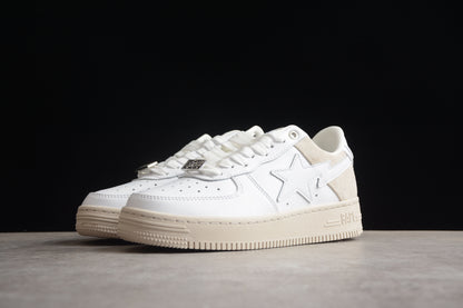 BAPE Sta Low-top Sneakers In And Cream - White Unisex Streetwear Limited Edition - **BAPE STA Low-Top Sneakers in White and Cream** Introducing the BAPE STA Low-Top Sneakers in
