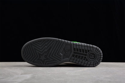 BAPE Sta Low-top Sneakers In Grey And Neon - Green Unisex Streetwear Limited Edition - **BAPE STA Low-Top Sneakers in Grey and Neon Green** Introducing the BAPE STA Low-Top Sneakers