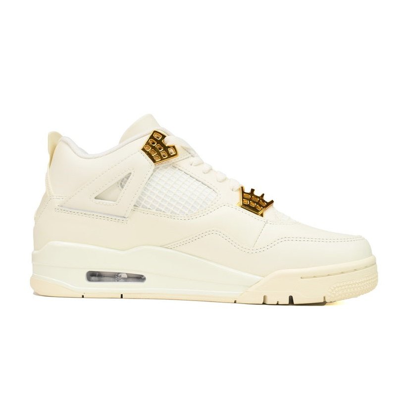 JORDAN 4 - Metallic Gold Sneakers - Red Unisex Streetwear Limited Edition - Step into the realm of luxury with the Jordan 4 x Metallic Gold, a fusion