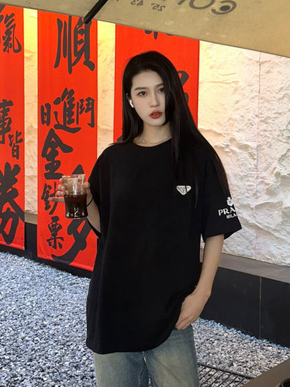 Prada Logo T-Shirt (Black) - logo - replica sneakers
