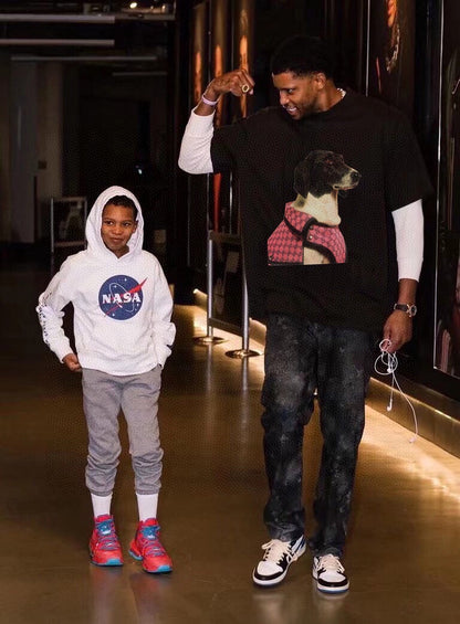 Camiseta Gucci con estampado de perro en negro