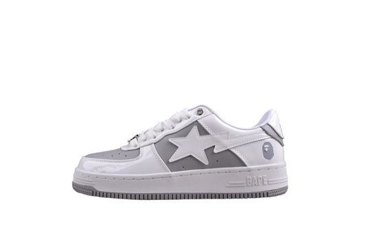 BAPE Sta Low-top Sneakers In And Grey - White Unisex Streetwear Limited Edition - **BAPE STA Low-Top Sneakers in White and Grey** Introducing the BAPE STA Low-Top Sneakers in