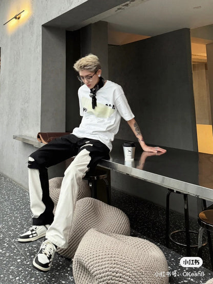 Camiseta Balenciaga con logo de cinta (blanca)