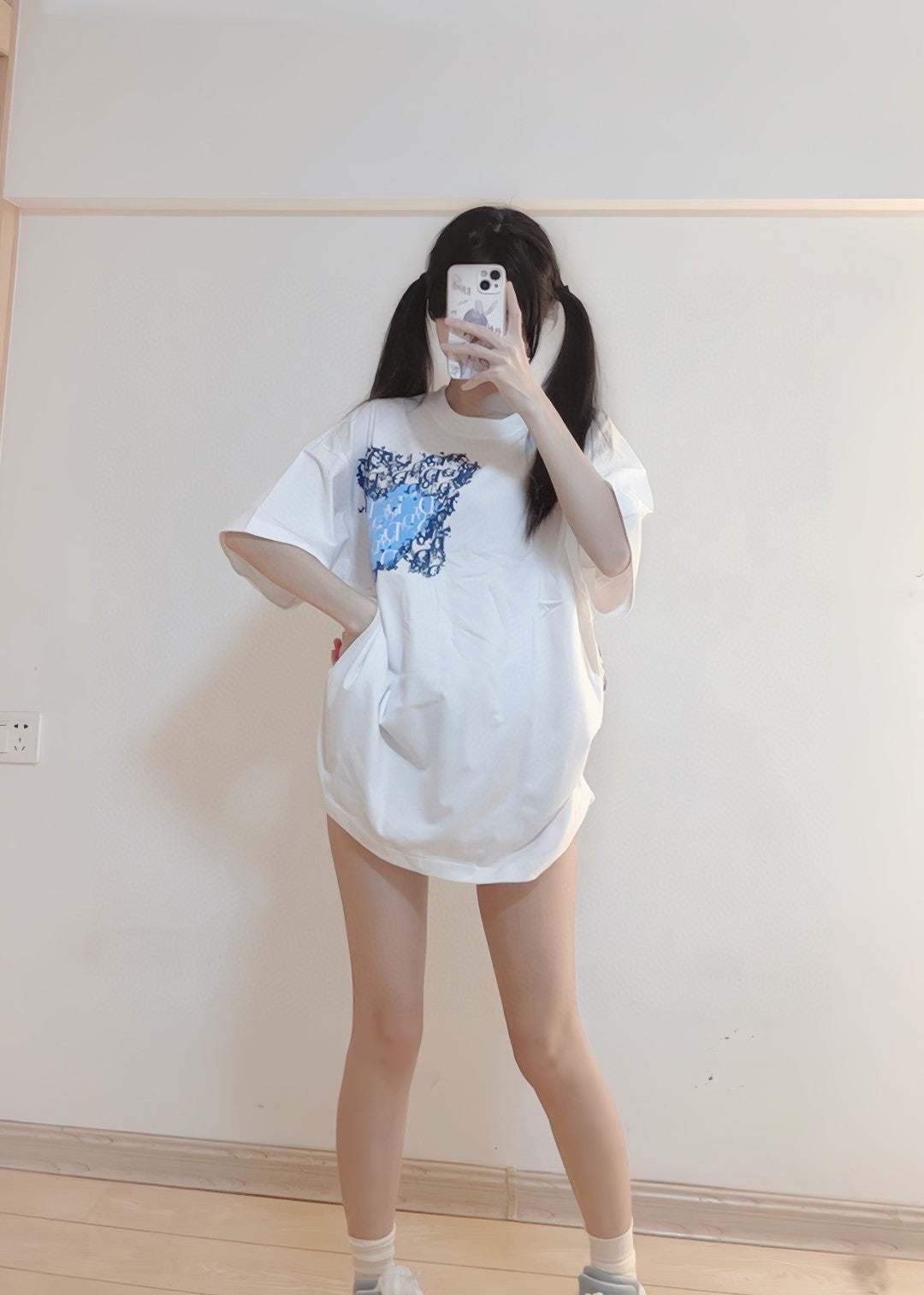 Camiseta con motivo de monograma Dior (blanca)