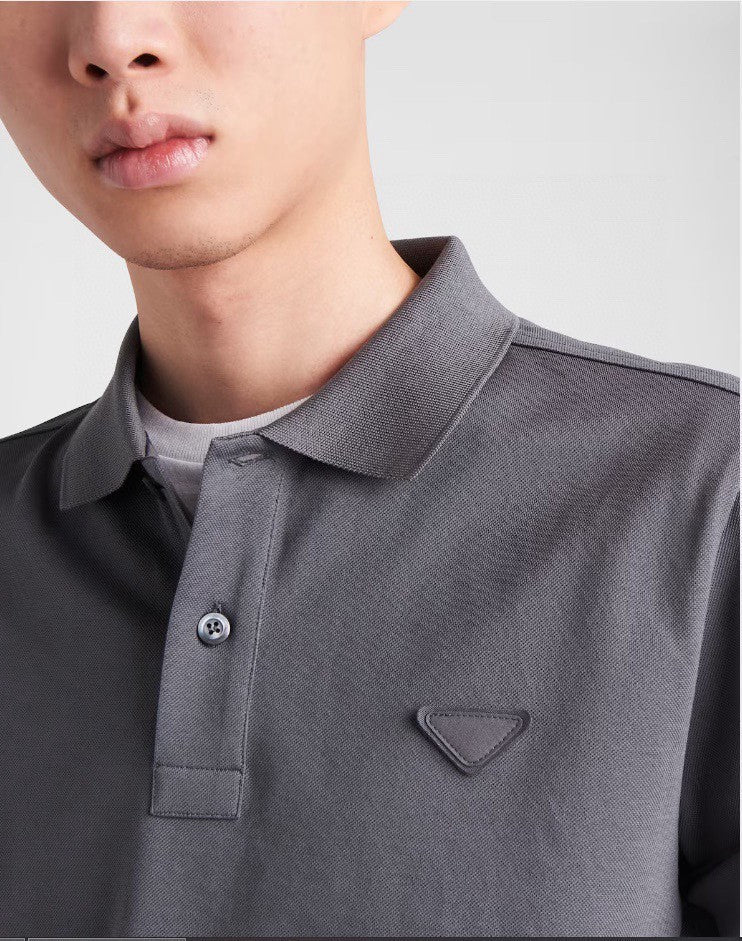 Prada Classic Grey Polo Shirt - logo - replica sneakers