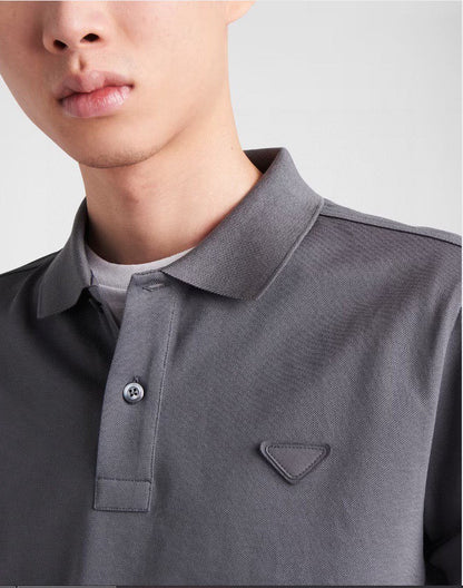 Prada Classic Grey Polo Shirt - logo - replica sneakers